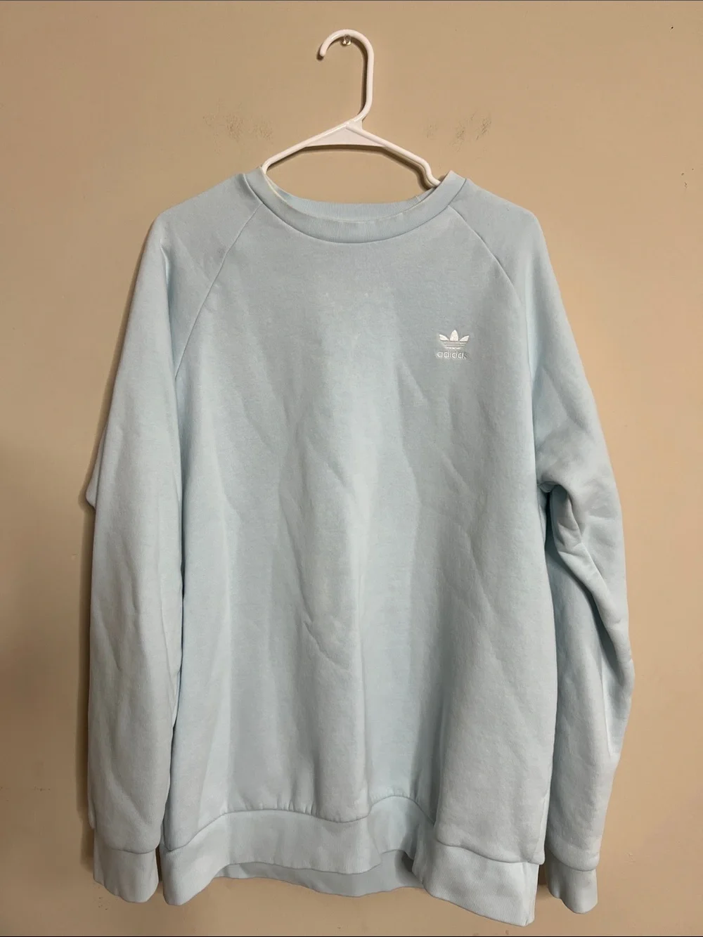 adidas Men’s Pastel Blue Trefoil Crewneck Sweatshirt